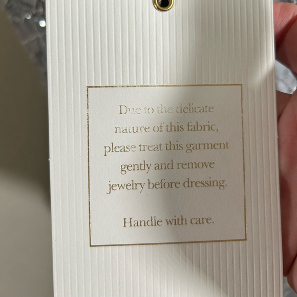 NWT Mac Duggal Platinum Long Sheer Sleeve V-Neck Midi Dress Size 6 Style #12408 - Picture 10 of 14